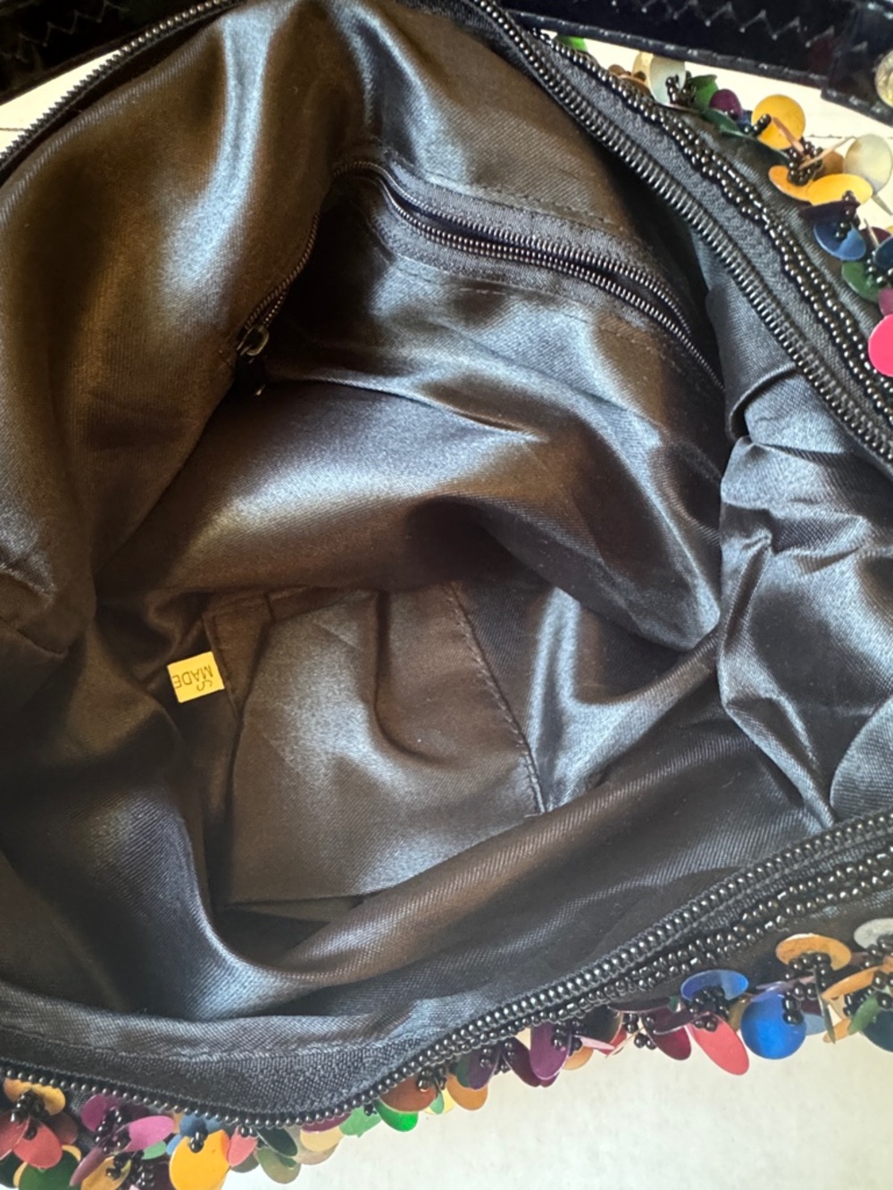 Vintage Nicole Lee Collection Bright Multi-Color Sequin Zip Handbag Shoulder Bag - Picture 3 of 5